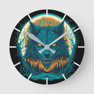 Reloj Redondo Mediano Scary Werewolf