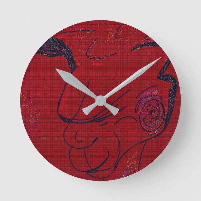 Reloj Redondo Mediano Sci-fi Fantasy Hunting Dog Round Clock (Anverso)