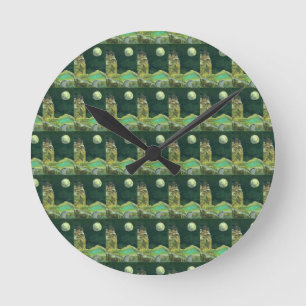Reloj Redondo Mediano Sci-Fi - mundo del planeta del espacio alienígena