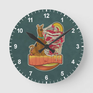 Reloj Redondo Mediano Scooby-Doo | Foto de Pizza "Munchies" Gráfico