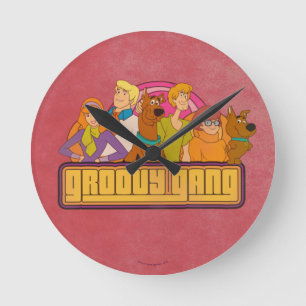 Reloj Redondo Mediano Scooby-Doo   Gráfico retro Personalizado "Groovy G
