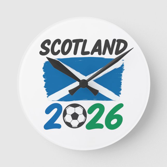 Reloj Redondo Mediano Scotland 2026 Soccer Fan Design / Saltire and Foot (Anverso)