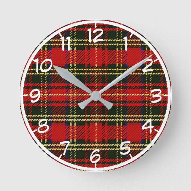 Reloj Redondo Mediano Scottish Flannel (Anverso)