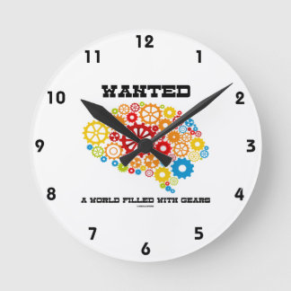 Reloj Redondo Mediano Se Desea Un Mundo Lleno De Engranajes (Engranajes 