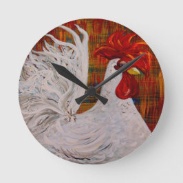 Reloj Redondo Mediano Sé que soy gallo blanco precioso