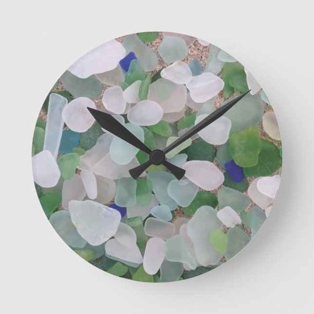 Reloj Redondo Mediano Sea glass from the ocean (Anverso)