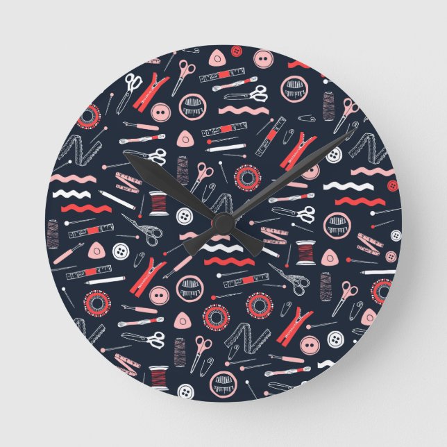 Reloj Redondo Mediano Seamstress Wall Clock (Anverso)