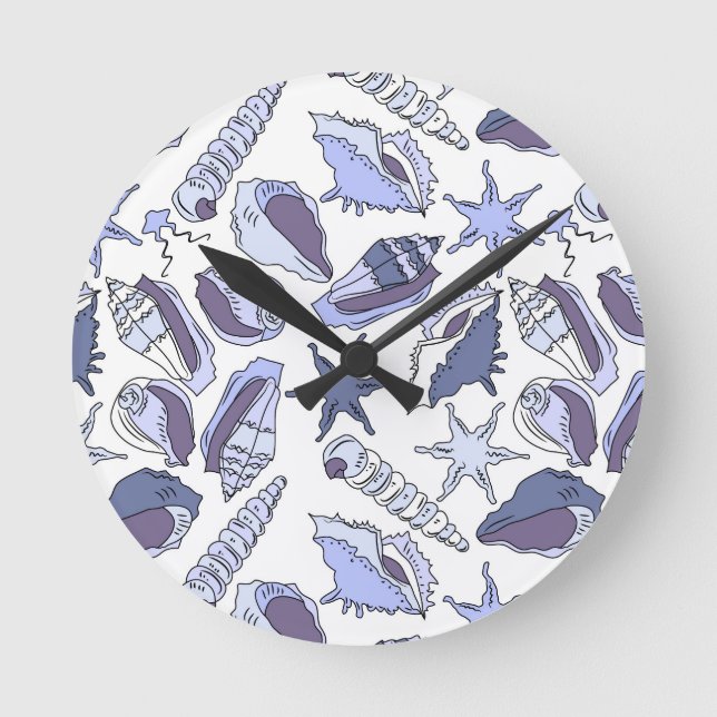 Reloj Redondo Mediano Seashells de Lavendar (Anverso)
