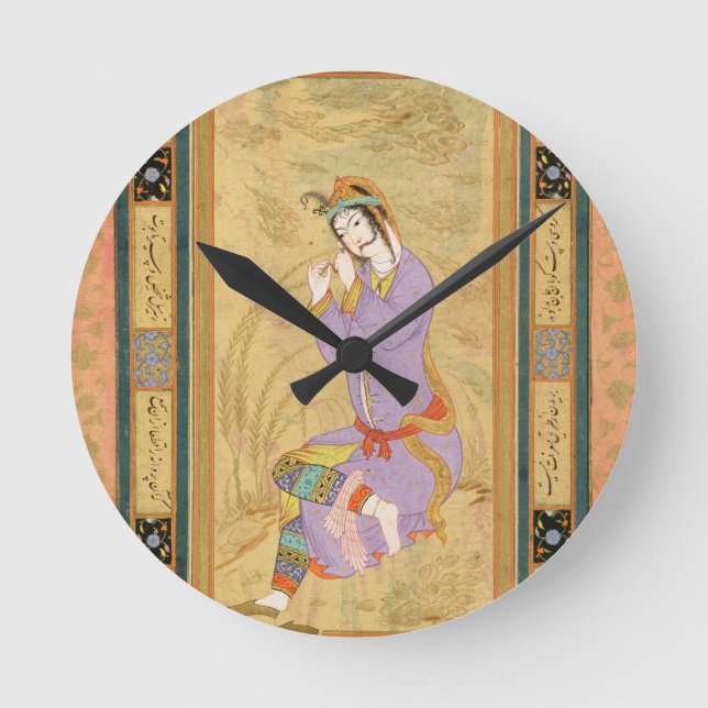 Reloj Redondo Mediano Seated girl curling her hair into ringlets, from t (Anverso)