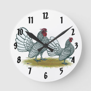 Reloj Redondo Mediano Sebright Bantams :  Plateado