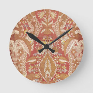 Reloj Redondo Mediano Seda con estampado de encaje, francés, c.1720