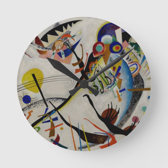 Reloj Redondo Mediano Segmento azul de Kandinsky (Anverso)