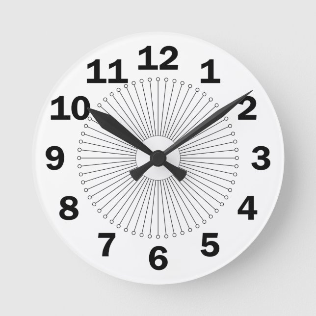 Reloj Redondo Mediano segundos de círculo de números grandes (Anverso)