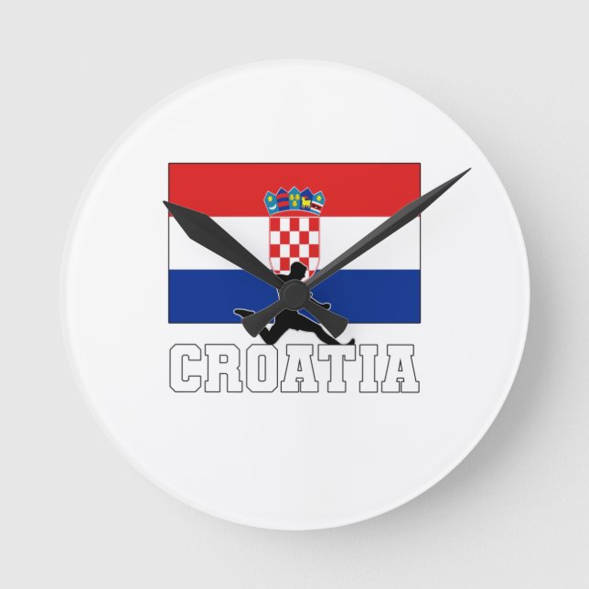 Reloj Redondo Mediano Selección De Fútbol De Croacia (Anverso)