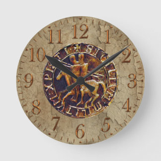 Reloj Redondo Mediano Sello medieval de los caballeros Templar