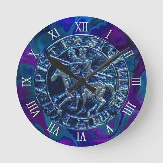 Reloj Redondo Mediano Sello medieval de los Caballeros Templarios (Anverso)