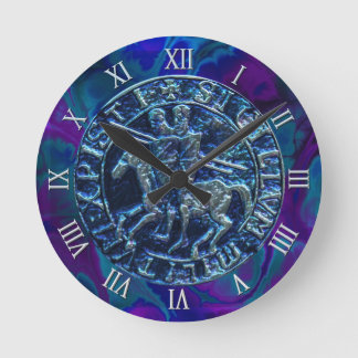 Reloj Redondo Mediano Sello medieval de los Caballeros Templarios