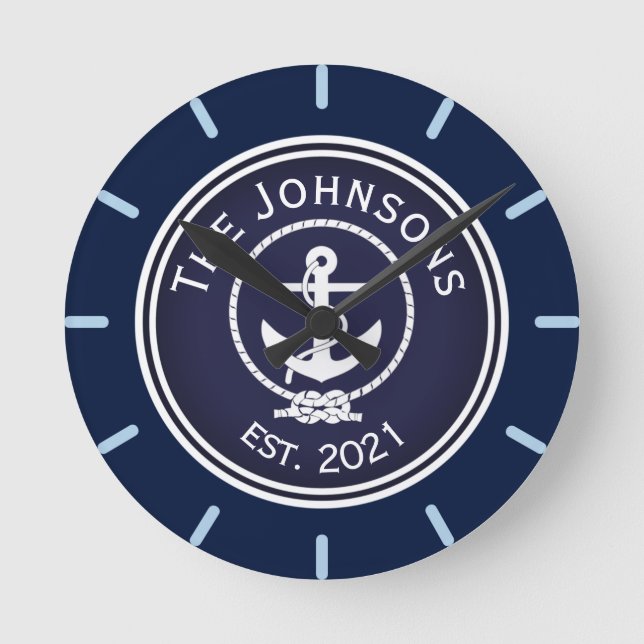 Reloj Redondo Mediano Sello náutico de anclaje   (Anverso)