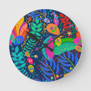 Reloj Redondo Mediano Selva tropical hawaiana
