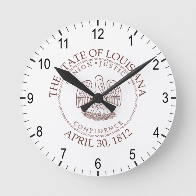 Reloj Redondo Mediano Señal de Louisiana (Anverso)