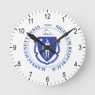 Reloj Redondo Mediano señal de Massachusetts