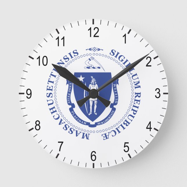 Reloj Redondo Mediano señal de Massachusetts (Anverso)
