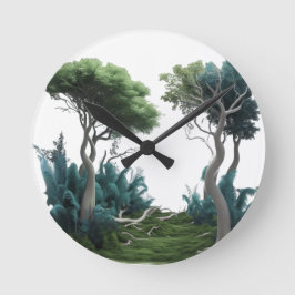 Reloj Redondo Mediano Sendero místico forestal - Muro artístico inspirad