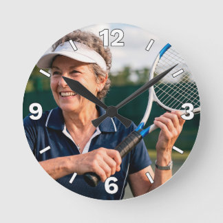 Reloj Redondo Mediano Senior Woman Tennis Player Sports Decor