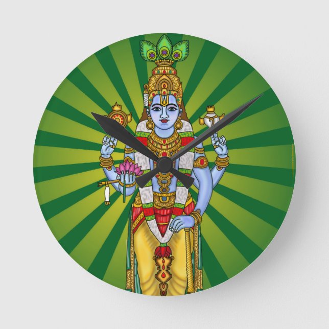 Reloj Redondo Mediano Señor Vishnu  (Anverso)