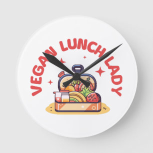 RELOJ REDONDO MEDIANO SEÑORA ALMUERZO VEGANO