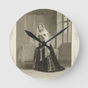 Reloj Redondo Mediano Señora Celeste como la princesa Katherine, Sc del