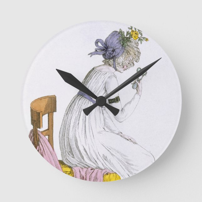Reloj Redondo Mediano Señora vestida de negligencia, de "Costume Parisie (Anverso)