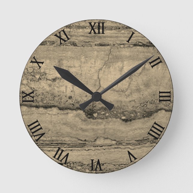 Reloj Redondo Mediano Sepia Granite (Anverso)