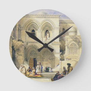 Reloj Redondo Mediano Sepulcro santo, en Jerusalén (litho del color)