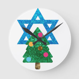 Reloj Redondo Mediano sequin christmukkah hanukkah