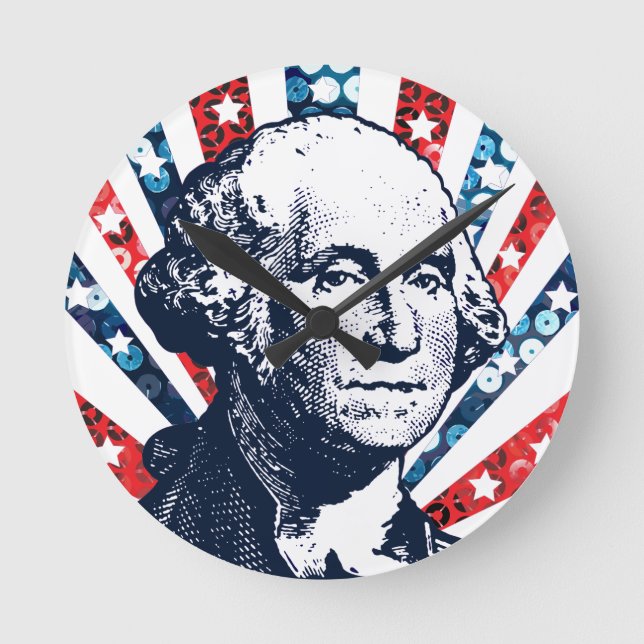 Reloj Redondo Mediano sequin george washington (Anverso)