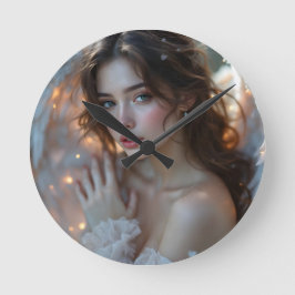 Reloj Redondo Mediano Seraf Crepúsculo - Ángel brillante de luz vesperti