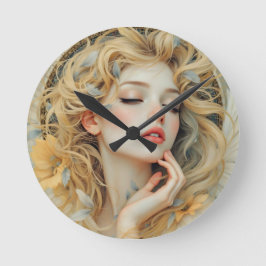 Reloj Redondo Mediano Seraf de Oro - Ángel de la Luz y la Gracia