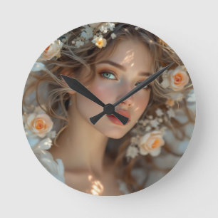 Reloj Redondo Mediano Serafio de Blossom - Ángel de la gracia de la prim
