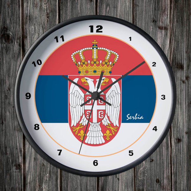 Reloj Redondo Mediano Serbian Flag & Serbia trendy Home / design (Subido por el creador)