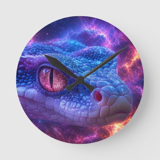RELOJ REDONDO MEDIANO SERPIENTE EN EL ESPACIO (Anverso)