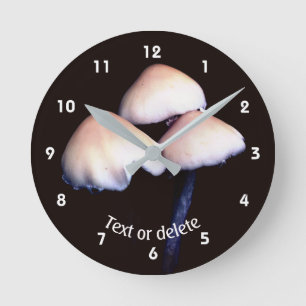 Reloj Redondo Mediano Setas Silvestres Personalizadas De La Naturaleza 