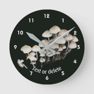 Reloj Redondo Mediano Setas Silvestres Personalizados del Bosque