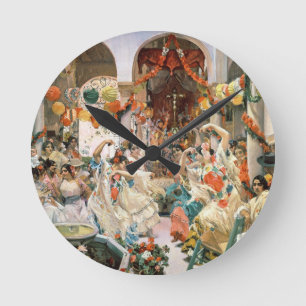 Reloj Redondo Mediano Sevilla (aceite en lona)