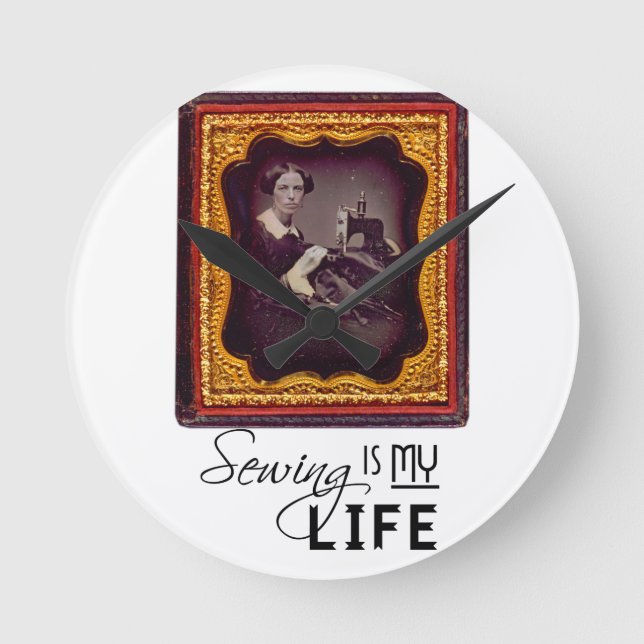 Reloj Redondo Mediano Sewing Is My Life (Anverso)