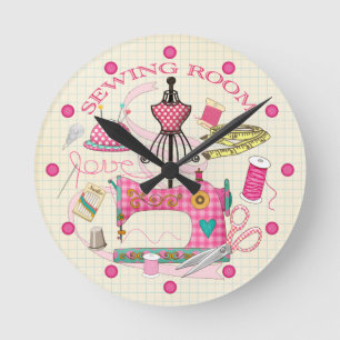Reloj Redondo Mediano Sewing Room Clock