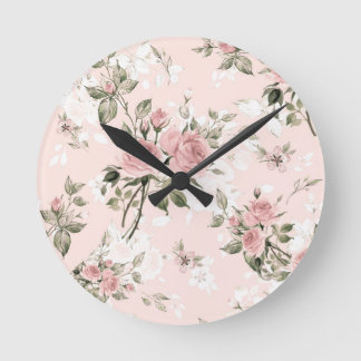 Reloj Redondo Mediano Shabby chic, moda francesa, vintage, floral, rústi