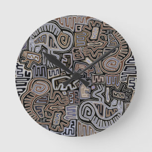 Reloj Redondo Mediano Shaman Peyote Serpent Ritual Spirits