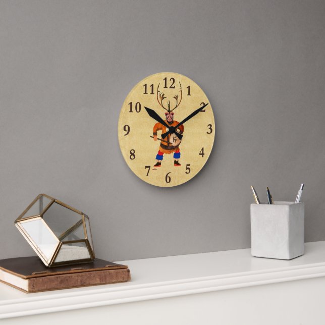 Reloj Redondo Mediano Shaman tamborilero (Oficina)