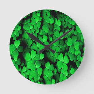 Reloj Redondo Mediano Shamrock and Hearts Saint Patrick's Day Green